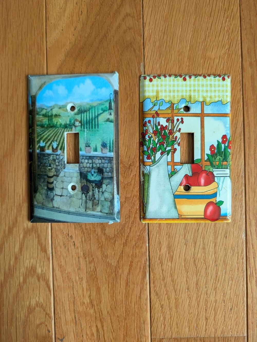 Vintage 90s Tuscan Cottagecore Light Switch Plate Set